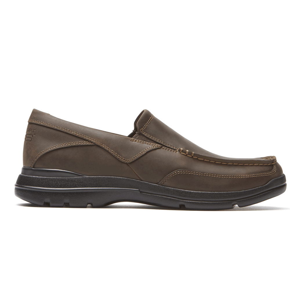 Sapato Vela Rockport Homem Marrom Escuro - Junction Point - 39257ZLYT